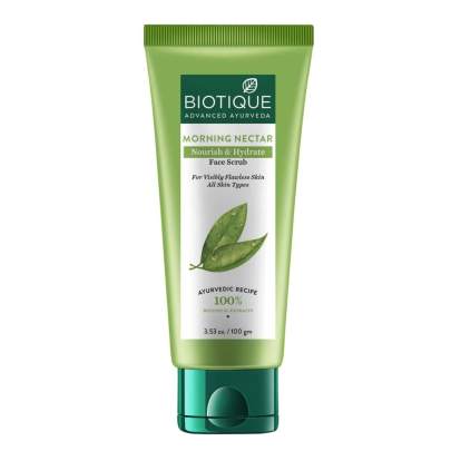 BIOTIQUE ADVANCED AYURVEDA MORNING NECTAR NOURISH AND HYDRATE FACE SCRUB 100G