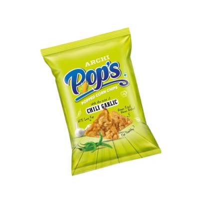 Archi pop's popped corn chips with chili garlic 52gm