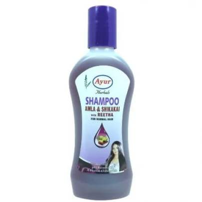 Ayur herbals shampoo Amlaand shikakai with reetha for  normal hair and free Rose water 200ml