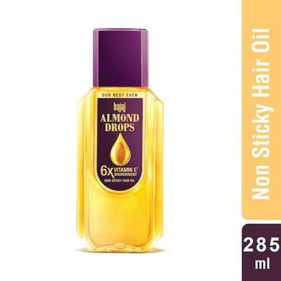 Bajaj Almond Drops Non-Sticky Hair Oil - For Healthy & Beautiful Hair, With 6X Vitamin E Nourishment, 285 ml