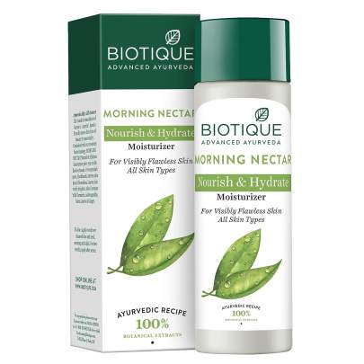 Biotique Morning Nectar Flawless Skin Moisturizer l Prevents Dark spots, Blackheads and Blemishes l Visibly Flawless Skin l Nourishes and Hydrates Ski