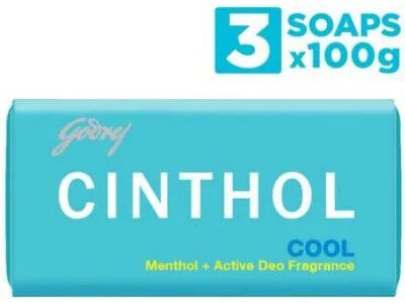 Cinthol Cool Bath Soap – 99.9% Germ Protection, 100g (Pack of 3)
