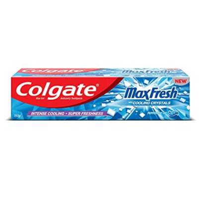 Colgate MaxFresh Toothpaste, Blue Gel Paste with Menthol for Super Fresh Breath, 80g (Peppermint Ice), 80 g