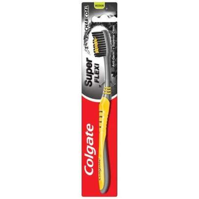 Colgate Super Flexi Toothbrush - Anti Germ + Superior Clean, Charcoal, Medium, 1 pc