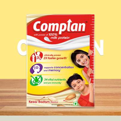 Complan Kesar Badam Nutritious Health Drink - Vitamin C & A Supports Kids Immune, Clinically Proven For 2X Faster Growth Formula, 200 g Carton
