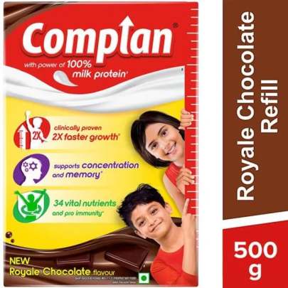 Complan Royale Chocolate Nutritious Health Drink - Vitamin C & A Supports Kids Immune, Clinically Proven For 2X Faster Growth Formula, 500 g Carton