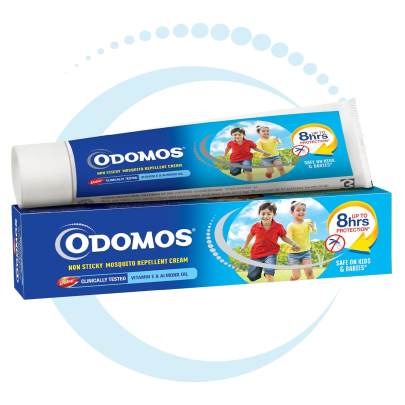 DABUR Odomos Non-Sticky Mosquito Repellent Cream With Vitamin E & Almond - 100 Gm