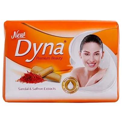 DYNA Premium Beauty Sandal & Saffron Extract Bath Soap, 76% TFM , Made from 100% Vegetable Oils, 125 g (Pack of 4)