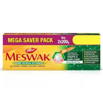 Dabur Meswak Toothpaste - For Complete Gum Care, Paraben & Fluoride Free, 200 g
