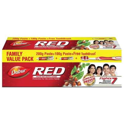 Dabur Red Toothpaste (200 + 100) g (With Free Toothbrush)