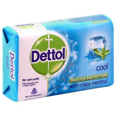 Dettol Cool Soap with Crispy Menthol and 99.9 percentage body odour causing germs  45gm