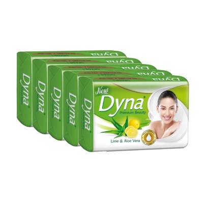 Dyna Lime & Aloevera Extracts Beauty Soap 100gm x 5 Grade 1 Soap with 76% TFM