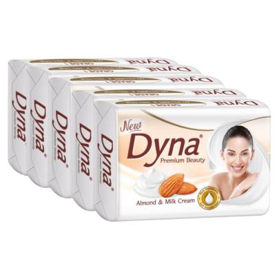 Dyna Premium Almond & Milk Cream Soap 100gm x 5