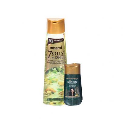 EMAMI 7 OILS IN ONE NON STICKY HAIR OIL FREE KESH KING SHAMPOO 300ML