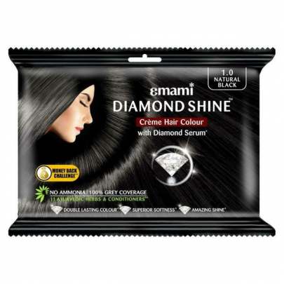 EMAMI DIAMOND  BLACK CREME HAIR COLOUR WITH DIAMOND SERUM 20G+20ML