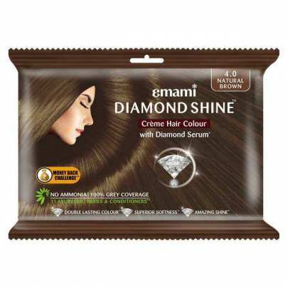 EMAMI DIAMOND  BROWN CREME HAIR COLOUR WITH DIAMOND SERUM 20G+20ML