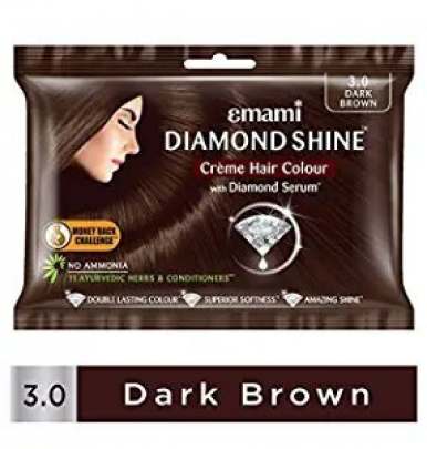 EMAMI DIAMOND SHINE NATURAL DARK BROWNCREME HAIR COLOUR WITH DIAMOND SERUM