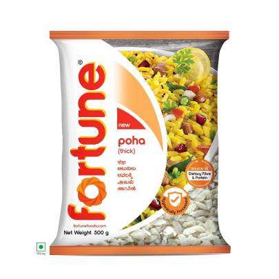 FORTUNE Thick Poha, Source of Fibre and Protein, 500g