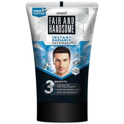Fair And Handsome Instant Radiance Face Wash, Pro-Peptide, Instant Radiance, Washes Of Fine Pollutants, Cooling Freshness, 100 g