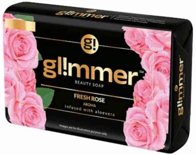 Glimmer BEAUTY SOAP FRESH ROSE AROMA INFUSED WITH ALOEVERA  100g