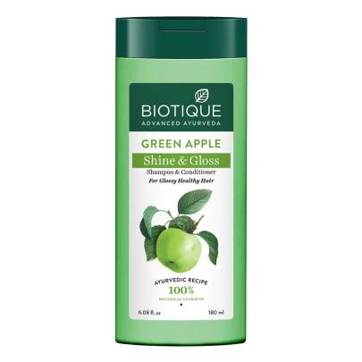 biotique Green Apple Shine & Gloss Shampoo & Conditioner  180ml
