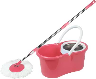 HARIWARE Super Clean Mop 360 Degree Cleaning Stainless Steel Spin Mop Extendable Handle/Mop Rod Stick/Mop Stick with 01 Refill (Pink)