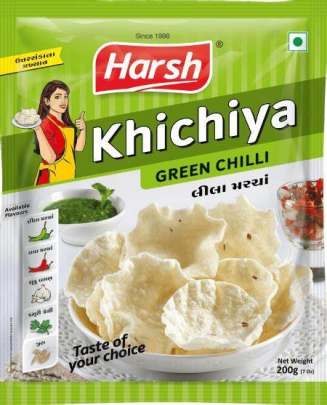 Harsh Khichiya Green Chilli Coin Khichiya, 200g
