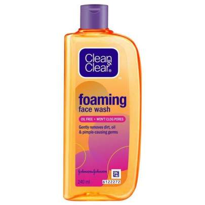 JOHNSONS CLEAN AND CLEAR FOAMING FACE WASH 240ML