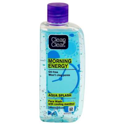JOHNSONS CLEAN AND CLEAR MORNING ENERGY AQUA SPLASH FACE WASH