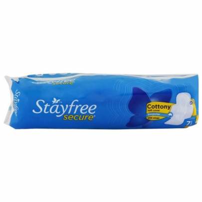 JOHNSONS STAYFREE SECURE COTTONY SOFT COVER REGULAR 7PADS
