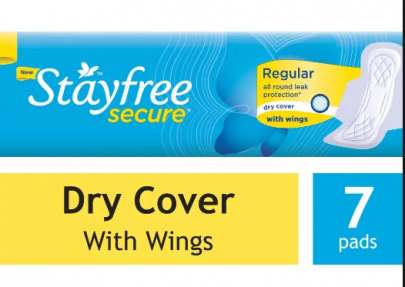 JOHNSONS STAYFREE SECURE DRY COVER REGULAR 7PADS