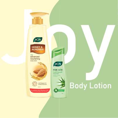 Joy Honey & Almonds Body Lotion + 40ml Free & Green Joy Pure Aloe Vera Body Lotion, For Personal, Packaging 100ML
