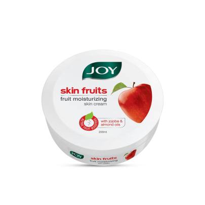 Joy Skin Fruits Moisturizing Skin Cream With Apple, Jojoba & Almond Oil (200ml) | Quick Absorbing & Non Sticky Moisturizer for Face, Hands & Body | Fo