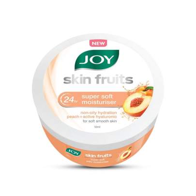 Joy Skin Fruits Super Soft Moisturizer With Peach & Hyaluronic Acid (50ml) | Skin Cream for 24Hrs Moisturization of Face, Hands & Body | Oil Free Hydr