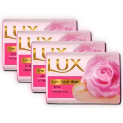 LUX Even-Toned  Glow Rose & Vitamin C+ E Soap  (4 x 41 g)