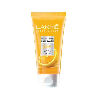 Lakme Blush & Glow Brightening Lemon Facewash, with Vitamin C Serum 100g