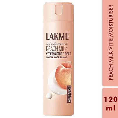Lakme Peach Milk Vit E Light- Weight & Non-Sticky Moisturizer with 24-Hours Lock, 120 ml