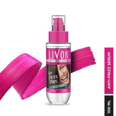 Livon Serum Anti-frizz Serum - For All Hair Types, Damage Protection, With Vitamin E & Argan Oil, 100 ml