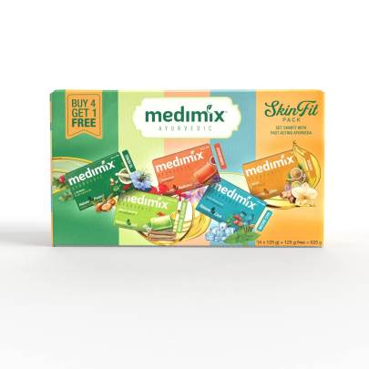 Medimix Ayurvedic Skinfit Bathing Soaps 125G (Pack Of 5)|Shop For Healthy & Protected Skin, Cool & Fresh Skin, Soft & Supple Skin, Radiant Skin & Glow