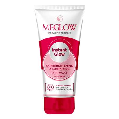 Meglow Instant Glow Fairness Face Wash for Women - 70g - Daily Use for Skin Brightening and Luminizing| Helps to Remove Dark Spot|All Skin Type|Parabe