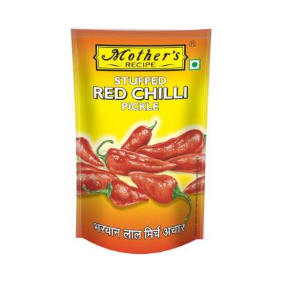 Mothers Recipe Stuffed Red Chilli Pickle Pouch, 200 g
