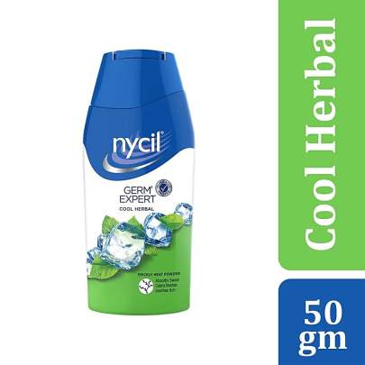 Nycil Germ Expert Prickly Heat Powder - Cool Herbal, 50 g Bottle