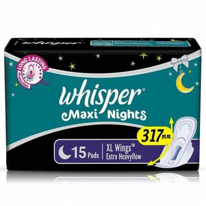 P AND G WHISPER MAXI NIGHTS XL 15 PADS