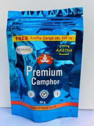 Patanjali Aastha Premium Camphor , 50 g with free Astha Ganga Jal , 100 ml