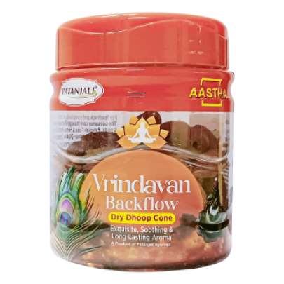 Patanjali Aastha Vrindavan Backflow Dry Dhoop Cone , 160 g