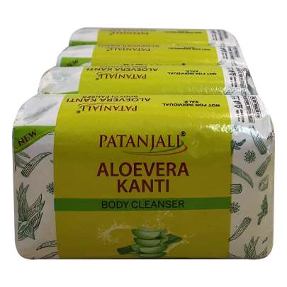 Patanjali Aloevera Kanti Body Cleaser Soap, 4 pieces x 75g