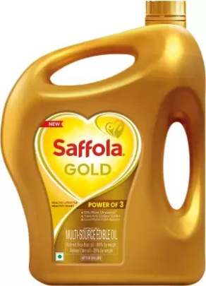 Saffola Gold Refined Cooking Rice Bran & Corn Blended Oil 5LTR JAR 