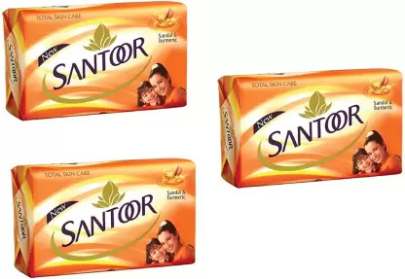 Santoor Sandal and Turmeric Soap, 150g PACK OF 3  (3 x 150 g)