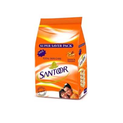 Santoor Sandal and Turmeric Soap Super Saver Family Pack 100g x 4 Each 