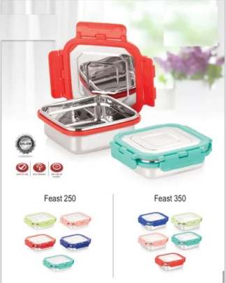 ShantiOne Break Time Stainless Steel Lunch Box (red)